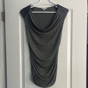 Cache Dark Gray Cowl Neck Sweater